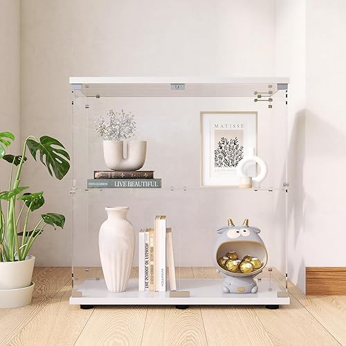 Miniatura 16 de Vitrina de vidrio de 4 niveles con cerradura de metal, Vitrinas Curio de Vidrio Templado de 5mm para Colección, Vitrina de cristal de pie tipo