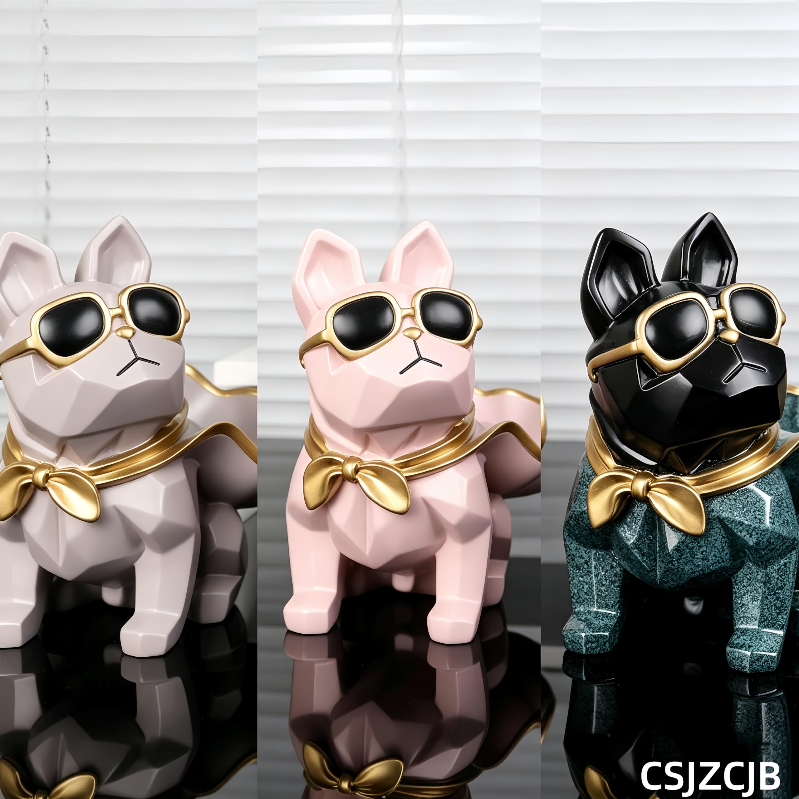 Statuetta Decorativa Cane Ciotola Gioielli Grigio Chiaro | Forma di Cane