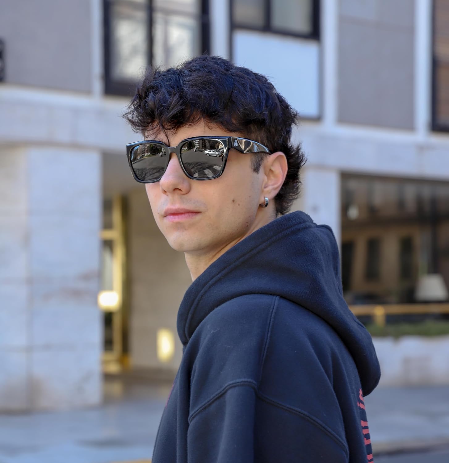 Barcelona Square Polarized Sunglasses for Men & Women – Durable Acetate Frame, UV400 Protection, Wide Fit