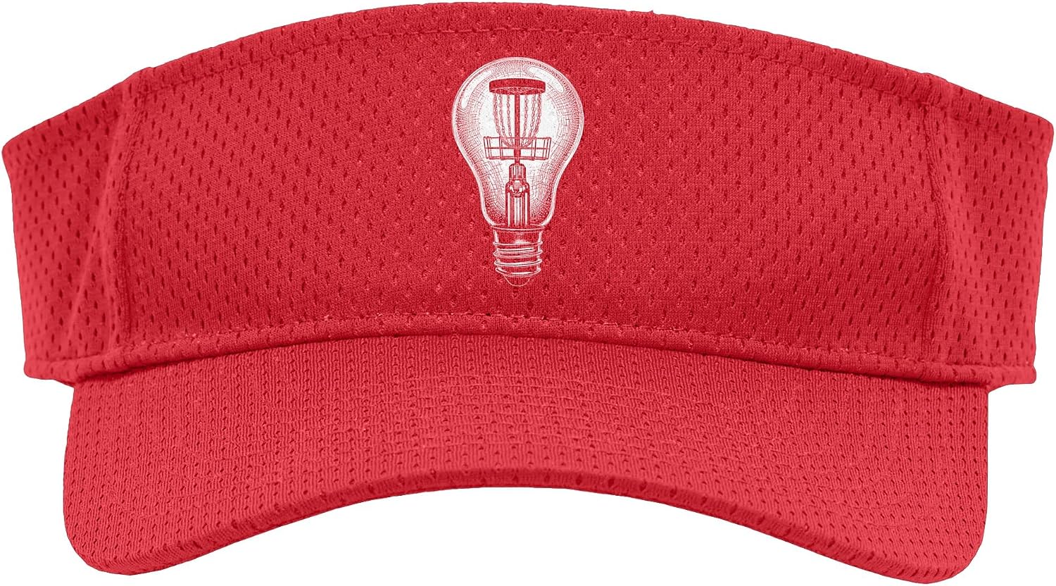 Disc Golf Player Light Bulb Basket Good Idea Golfer Sport Sun Visor