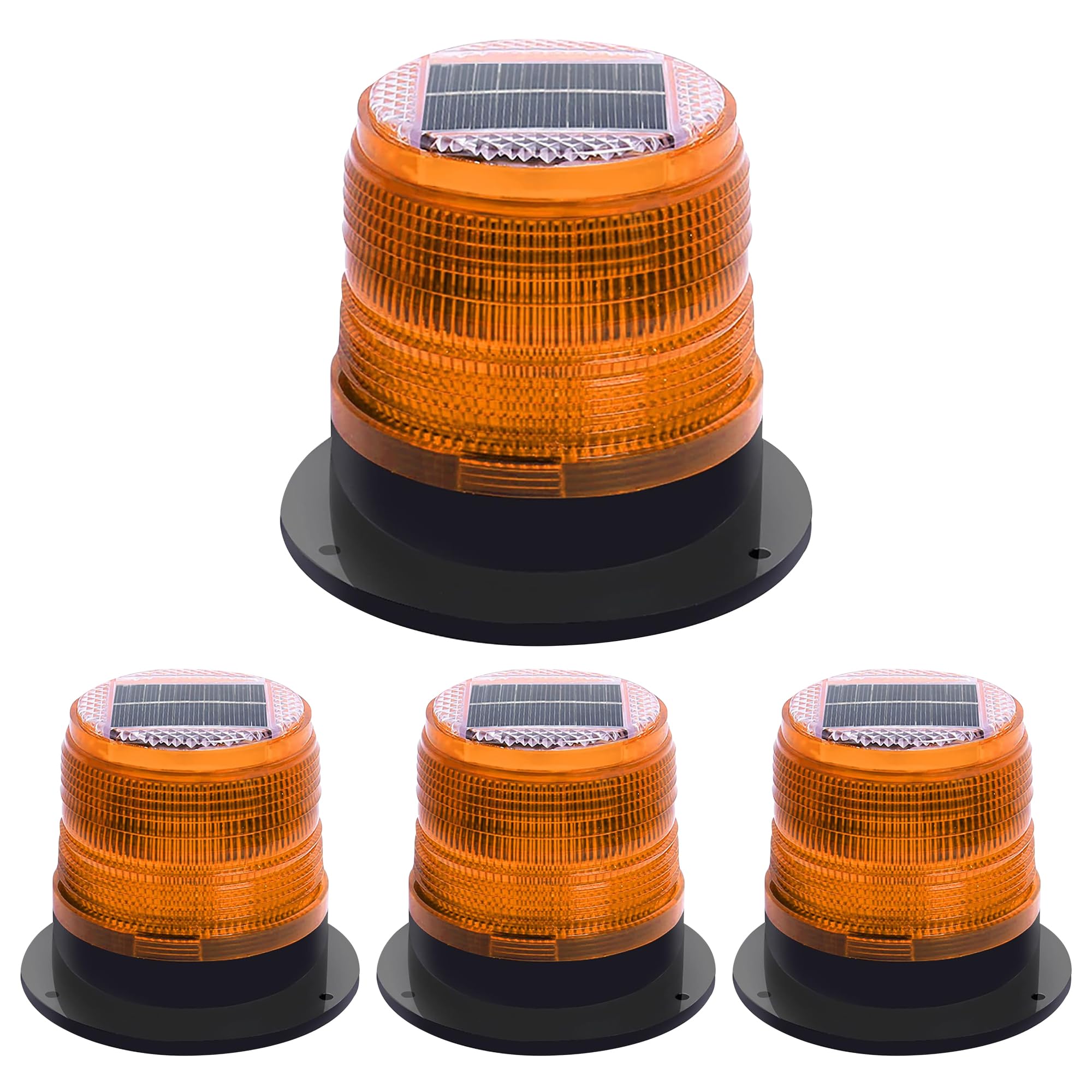 Solar Strobe Warning Light: Strong Magnetic Base Waterproof Traffic Light,Solar Safety Flashing LED Lamp for Construction, Traffic, Factory, Safety Sign, Crane Tower, Boat Navigation (Red)