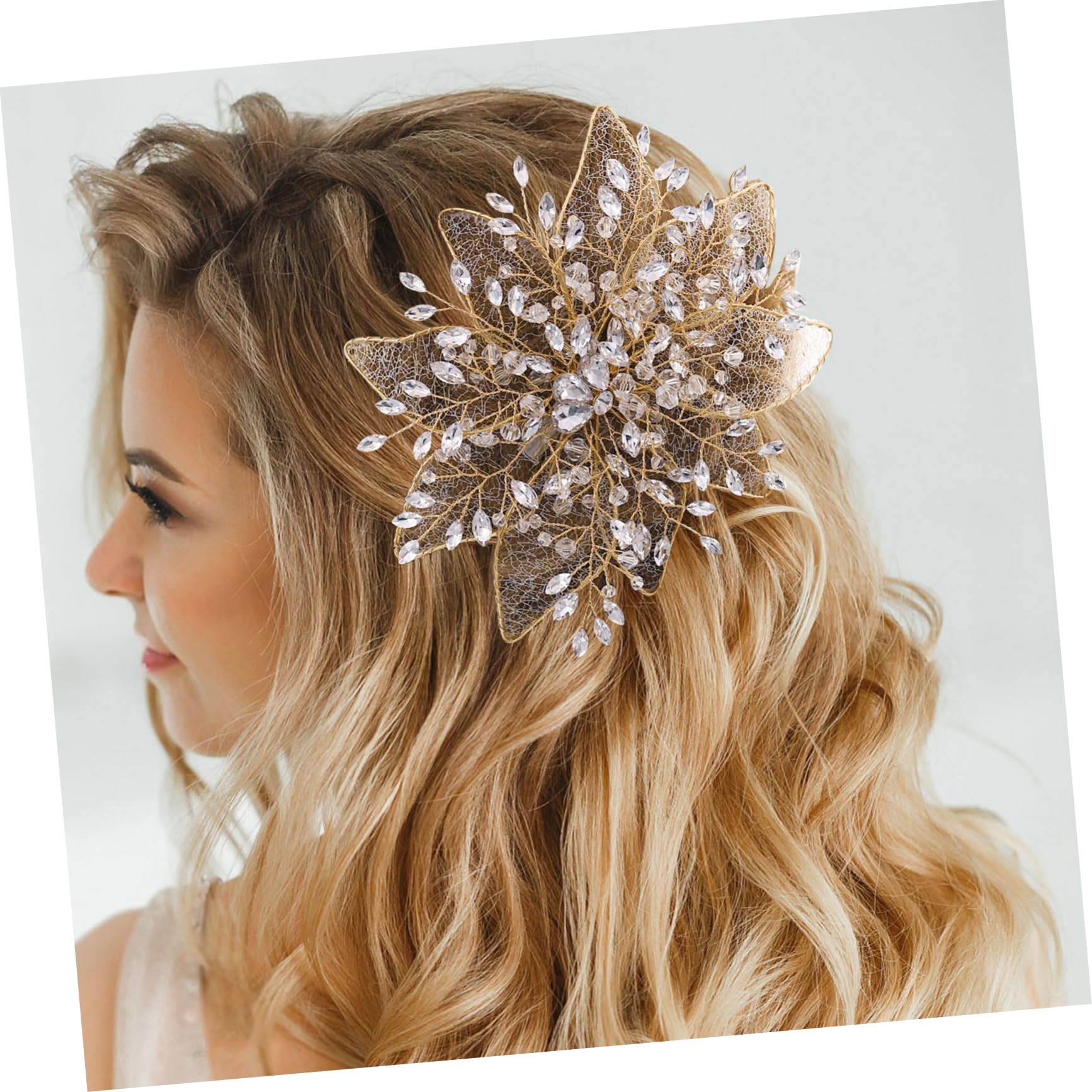 Beavorty 3piezas Elegante Horquilla De Boda Cristales De Rhinestone Accesorio Floral Para Peinados De Novia Clip De Cabello Para Mujeres