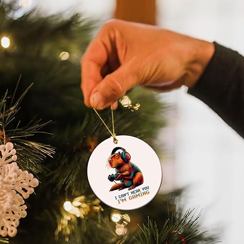 Miniatura 6 de Adorno de gamer 2025  Adornos de juego para árbol de Navidad  Capybara - Adorno de cerámica para videojuegos, hombres, adolescentes y niños - I