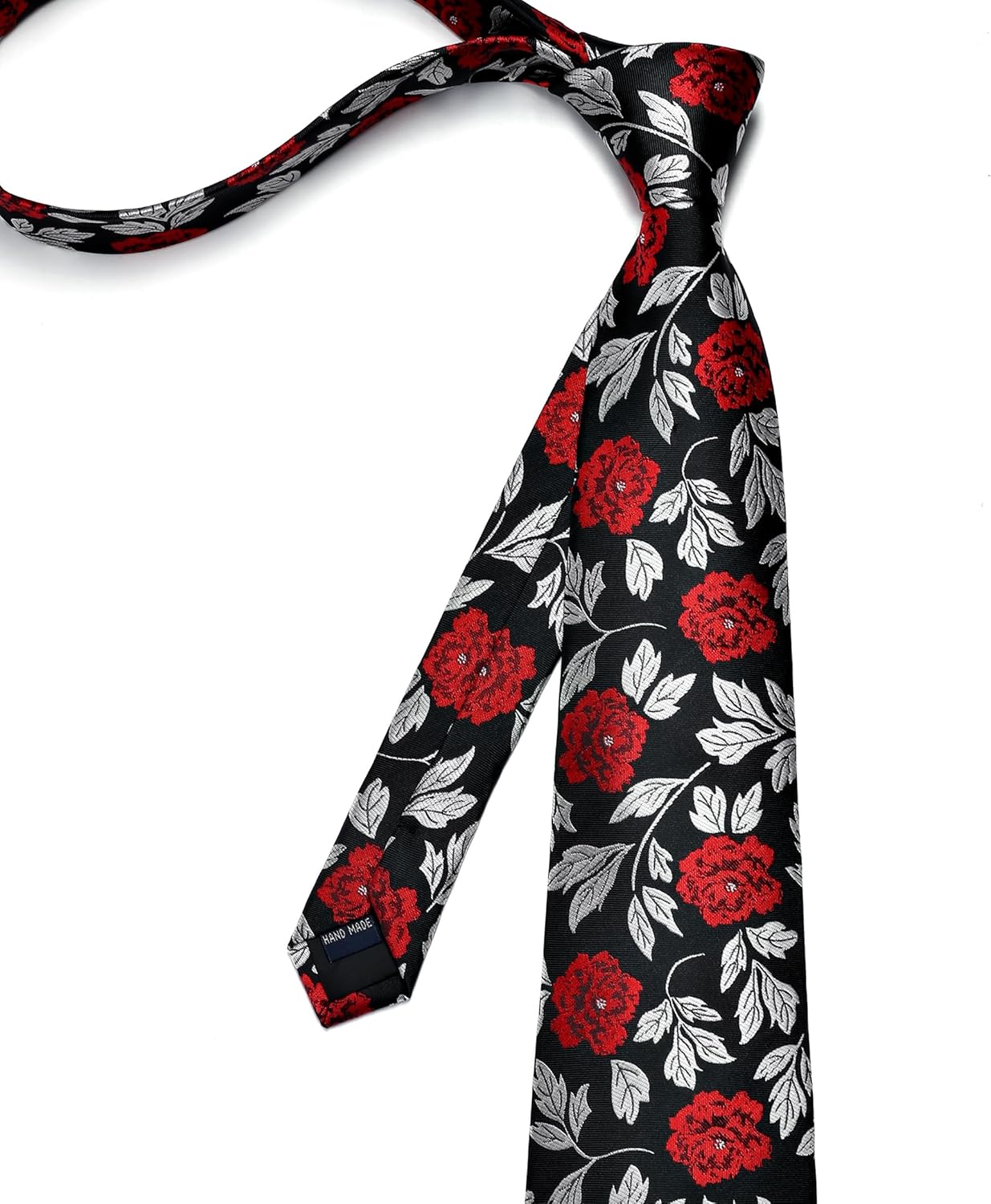 Enlision Ties for Men Floral Tie Handkerchief Cufflinks Set Formal Flower Classic Mens Necktie & Pocket Square Wedding - Image 4