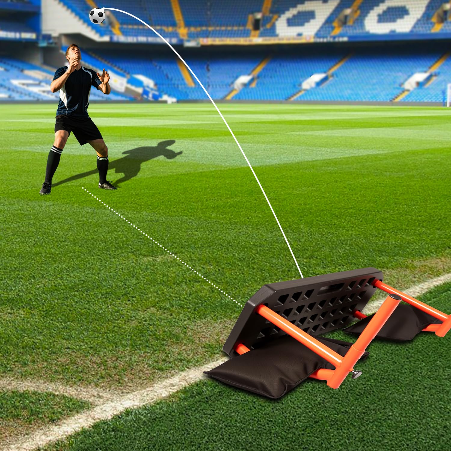 JASCOPRO Tavola di rimbalzo per calcio, tavola da rimbalzo per rimbalzo, portatile, per allenamento di passaggio, allenamento con la palla, esercizi di tiro (80 x 30 cm)