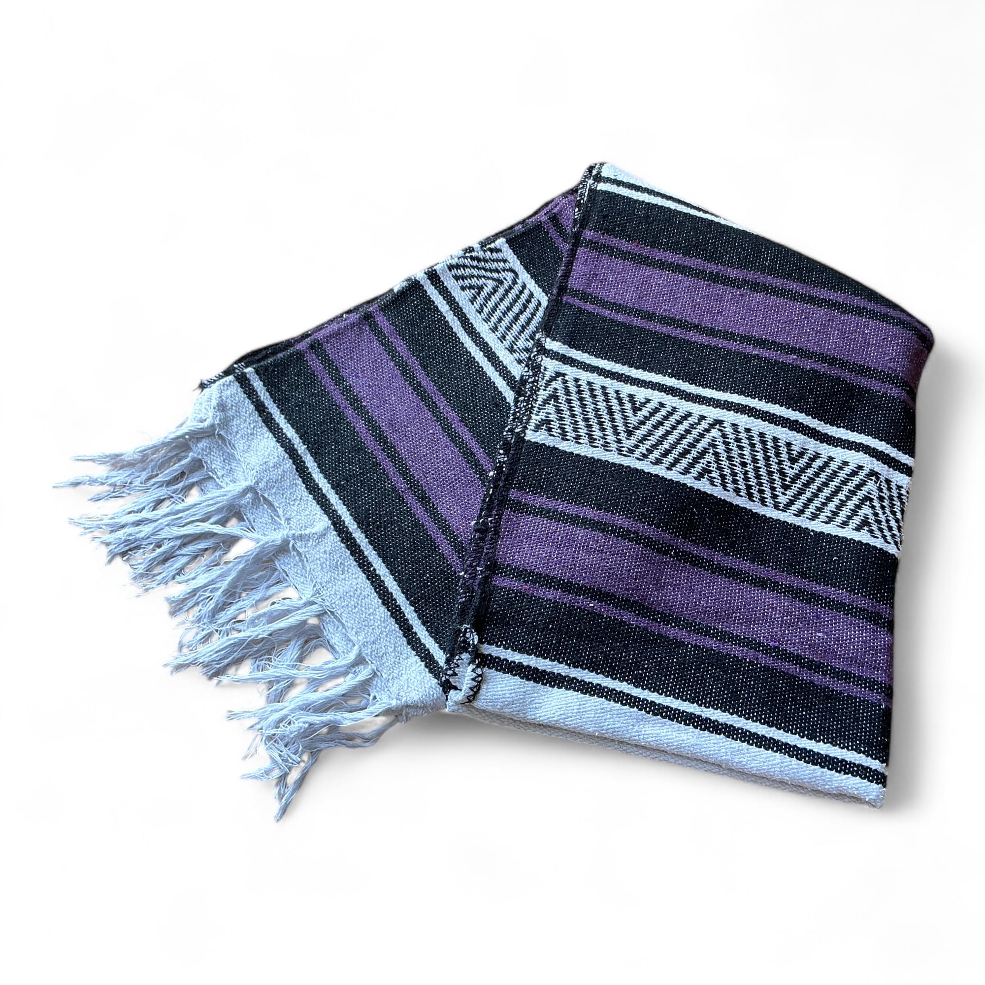 Mexican Falsa Blanket Serepe Throw Authentic Handwoven Saddle Multi-Use For Yoga, Beach, Camping And Picnics - Durable Outdoor Indoor. 60% Cotton. (Orange - View #4