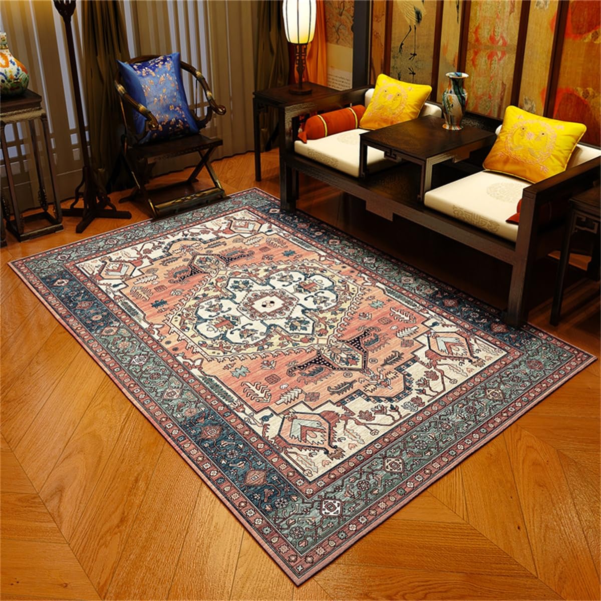 Alfombra calefactora eléctrica para suelo con control de temperatura y temporizador; alfombra de grafeno con calentamiento rápido para pies; calefactor de interior para sala de estar,B,80*120CM