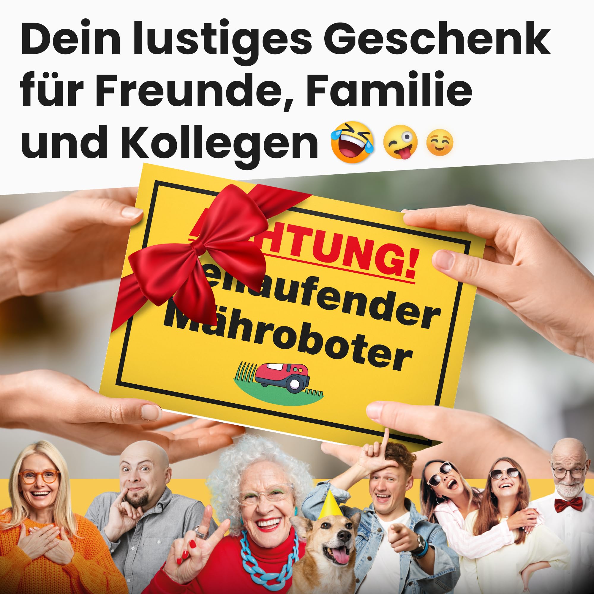 DankeDir! Achtung Freilaufender Mower Robot Sign, 30 x 20 cm, Funny Sign for Garden and Lawns - Image 3