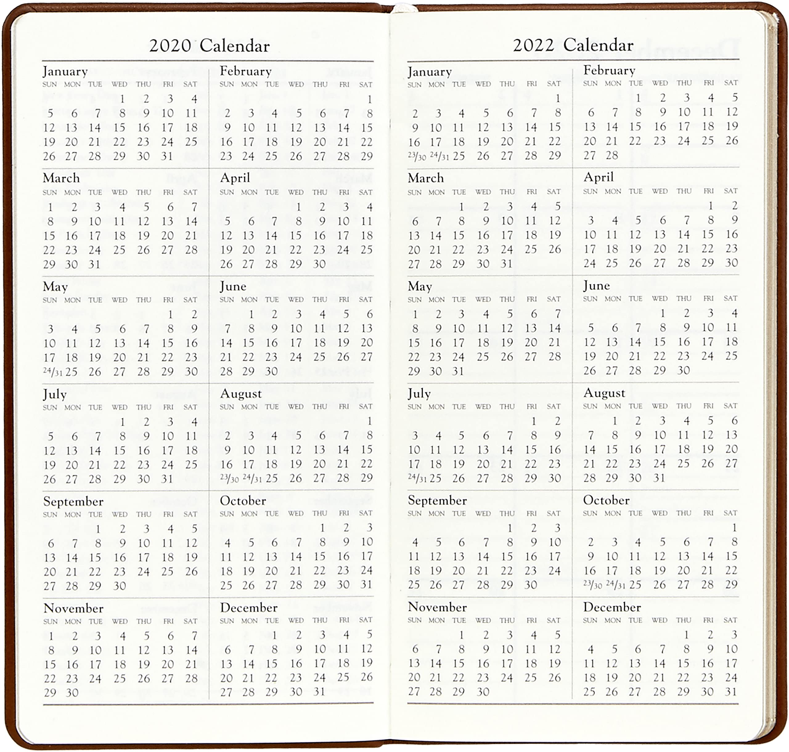 Graphic Image 2022 Pocket Datebook Planer Journal Echtleder 15,2 cm