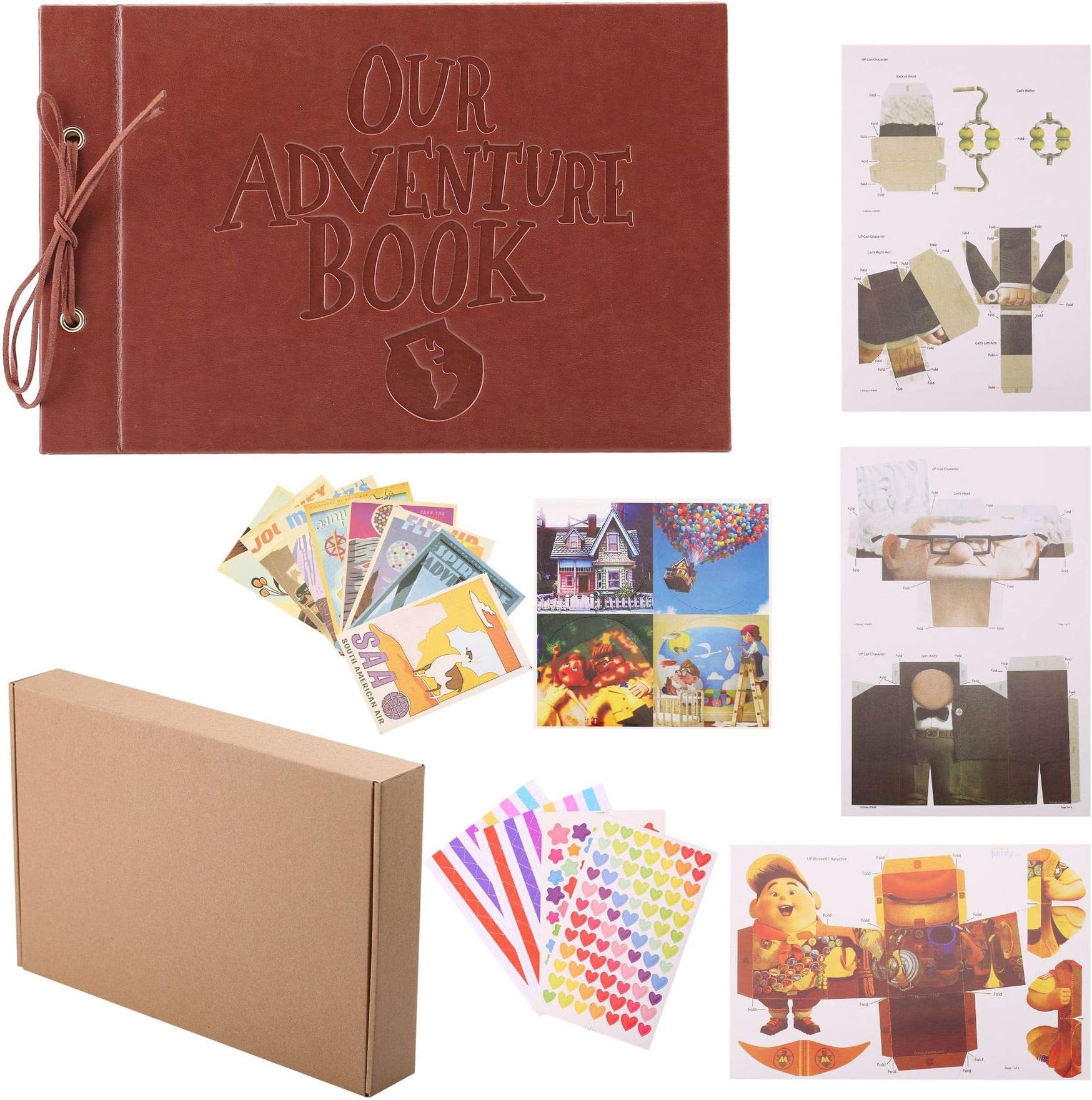 YIHAO Album Scrapbook, our Adventure Book DIY Handmade Photo Album Family Scrapbook, Anniversary, Vintage Travel Child’s Photo Album, Valentines Day Birthday Wedding (Red Leather)