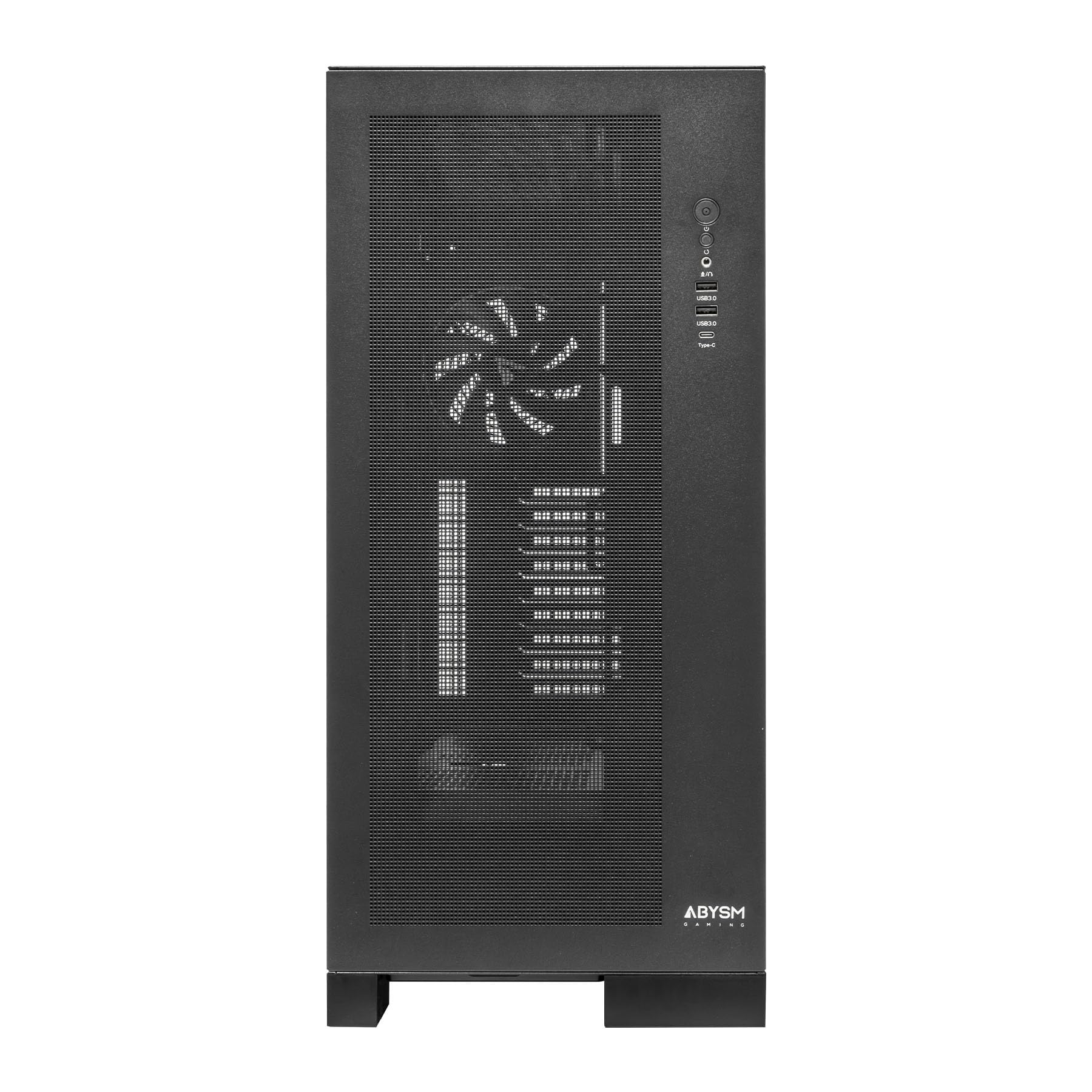 ABYSM Gaming IA Pro 100 Caja PC Workstation E-ATX Full Tower – Alto Airflow, Soporte Multi-GPU, GPU hasta 420 mm, Disipador 180 mm, Radiadores 420/480 mm, USB-C 3.1 Gen 2 Frontal