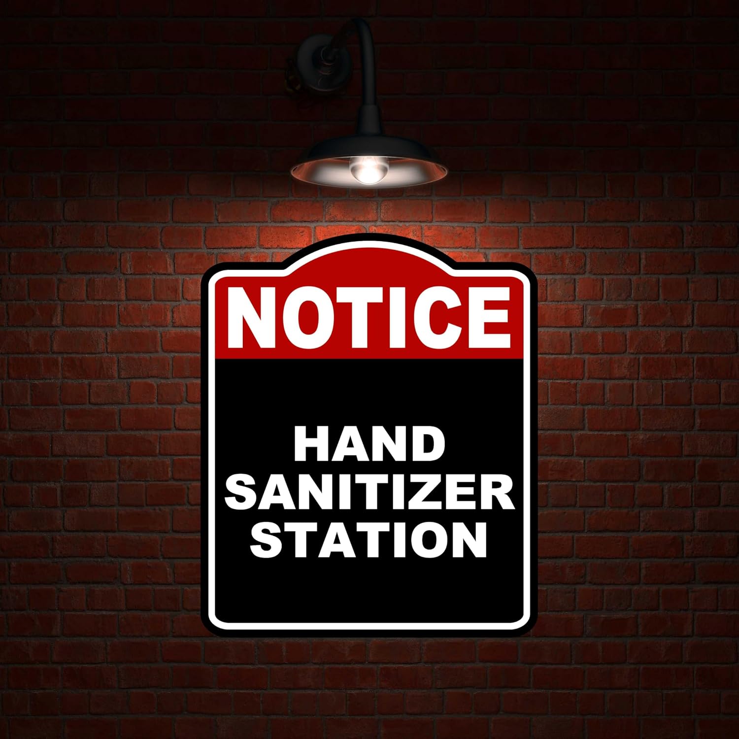 HAND SANITIZER STATION Notice Red Black Aluminum Composite Sign 20 x 24 inches