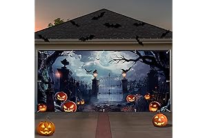 Preboun Halloween Garage Door Banner - 6 ft x 13 ft