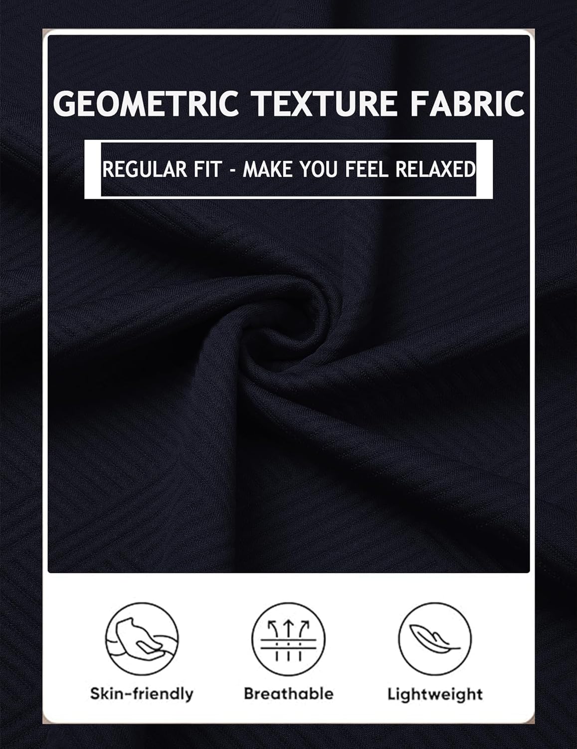 COOFANDY Mens Quarter Zip Sweatshirt Casual 1/4 Zip Pullover Business Casual Polo Sweatshirt Winter Tops Navy Blue - Image 5