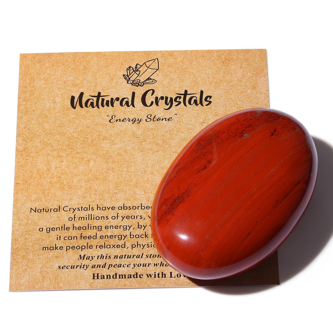 AWARDSEN 2.4" Large Red Jasper Crystals Stone Polished Palm Stone Healing Crystals 0.7" Thick Natural Reiki Gemstone Worry Stone Energy Balancing Anxiety Stress Relief Meditation