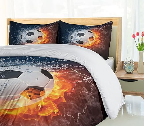 Miniatura 4 de Ambesonne - Funda de edredón multicolor disponible en tres tamaños y en diferentes colores, Tela, Azul marino y blanco, King