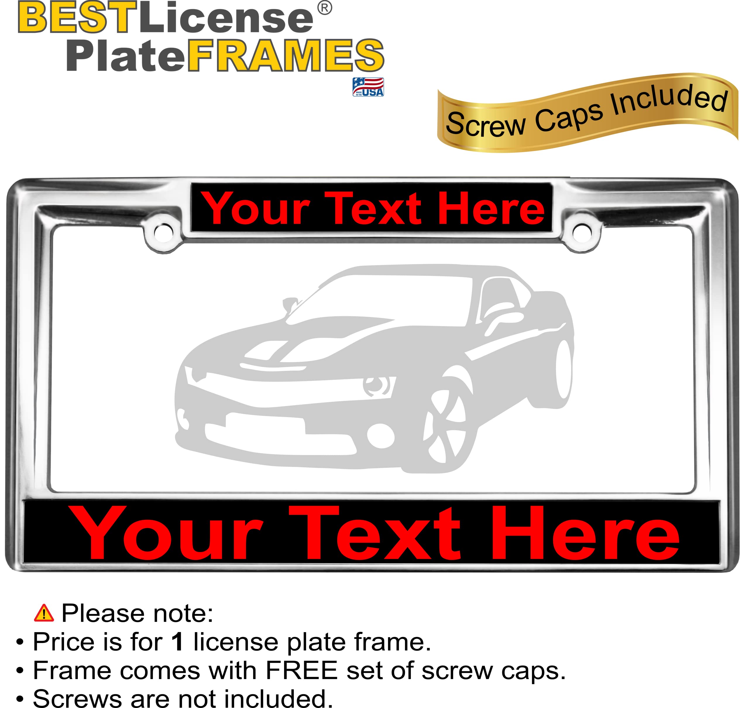 Custom Personalized Heavy Duty Chrome Metal Car License Plate Frame with Free c - Picture 94 of 132