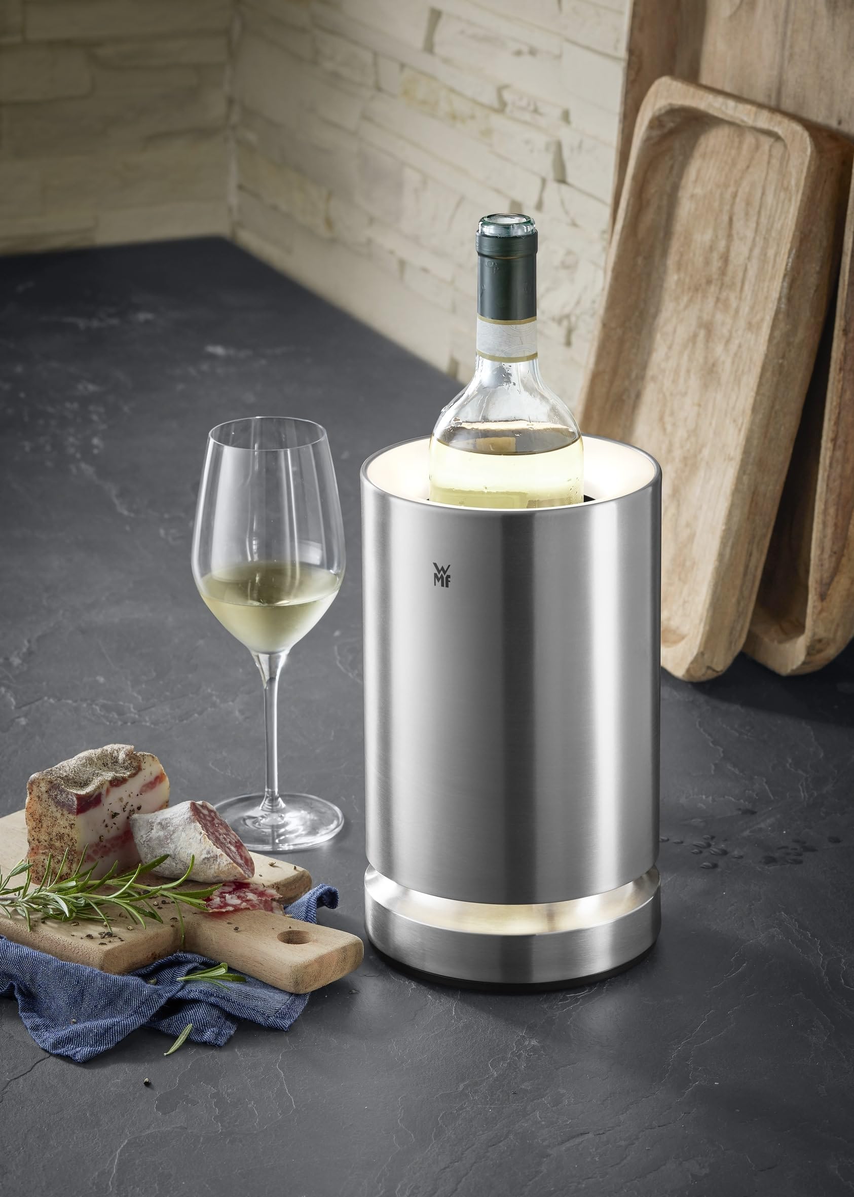 WMF Ambient - Enfriador de vino adecuado para botellas de vino o champán con un diámetro de hasta 92 mm