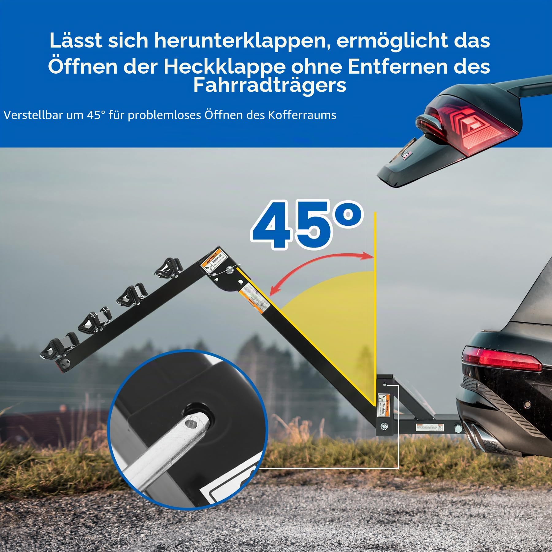 MaxxHaul, Fahrradträger für 4 Fahrräder, schwarz, für PKW, LKW, SUV, Minivans, groß, 70210