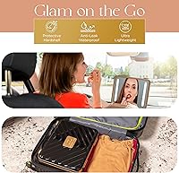 Vista 6 de Estuche de maquillaje iluminado con espejo, organizador de maquillaje portátil de viaje con espejo iluminado, 3 ajustes de luz, separadores