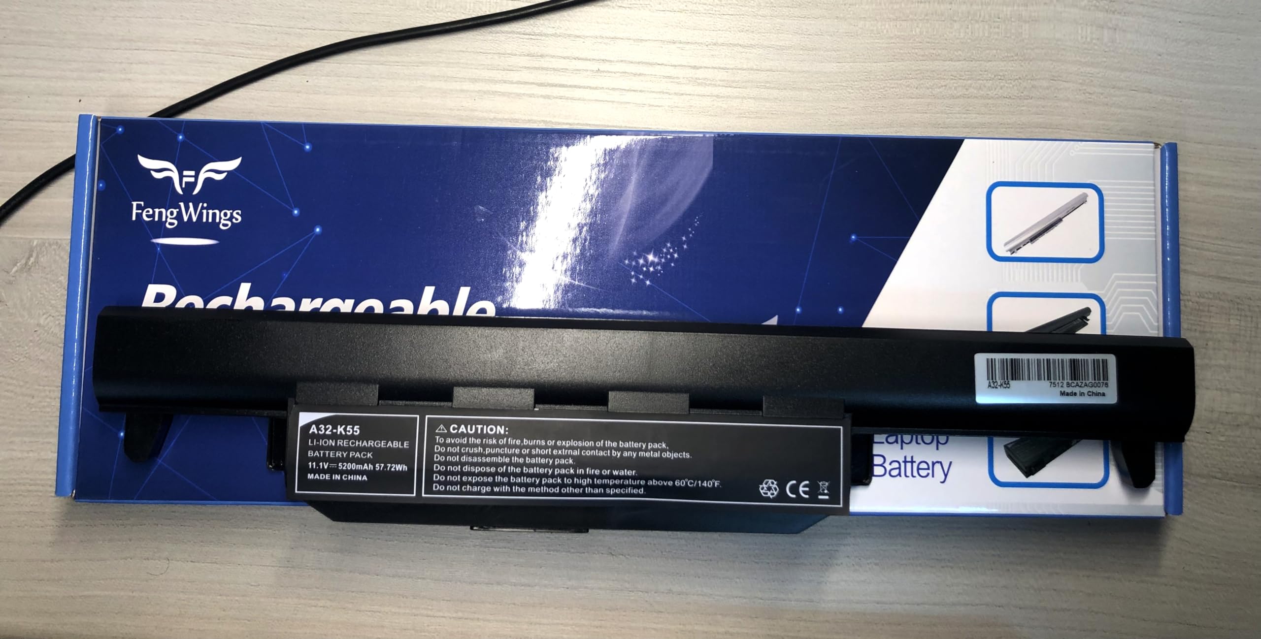 5200mAh A32-K55 Batterie, Remplacer pour ASUS X55 X55A X55C X55U X55V X55VD X75 X75A X75V X75VD A45 A55 K45 K55 F75V K55A K55DR K55VD K55VM A32-K55 A33-K55 A41-K55