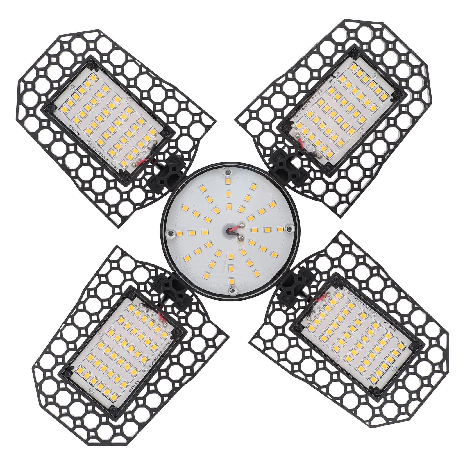 VILLCASE 100w Warm White Folding LED Garage Ceiling Light Deformable Warehouse Bay Light Fixture for Workshop and Industrial