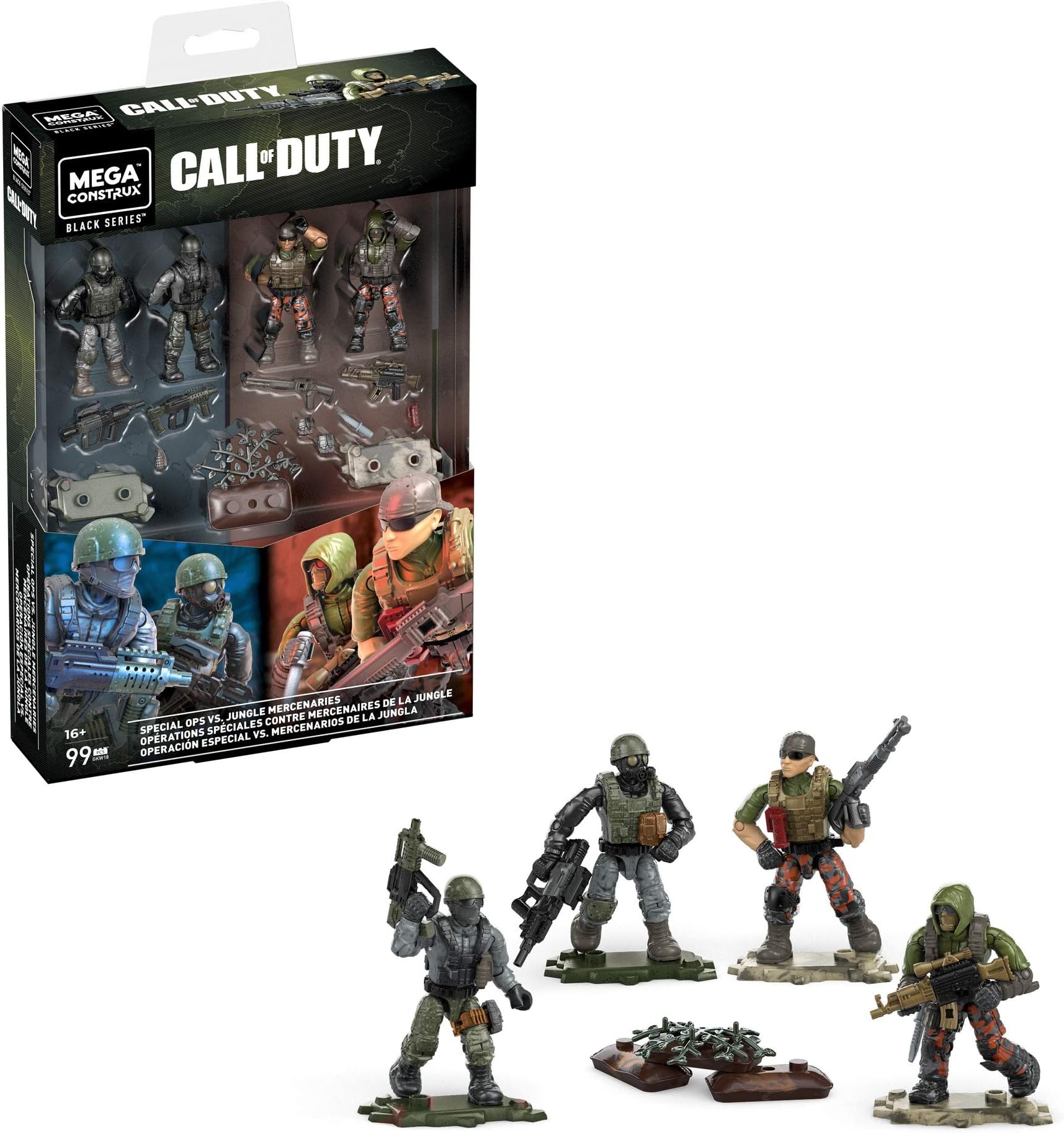 Mega Construx Special Ops vs Jungle Mercenaries Call of Duty Collectible Character Buildable Micro Action Figure