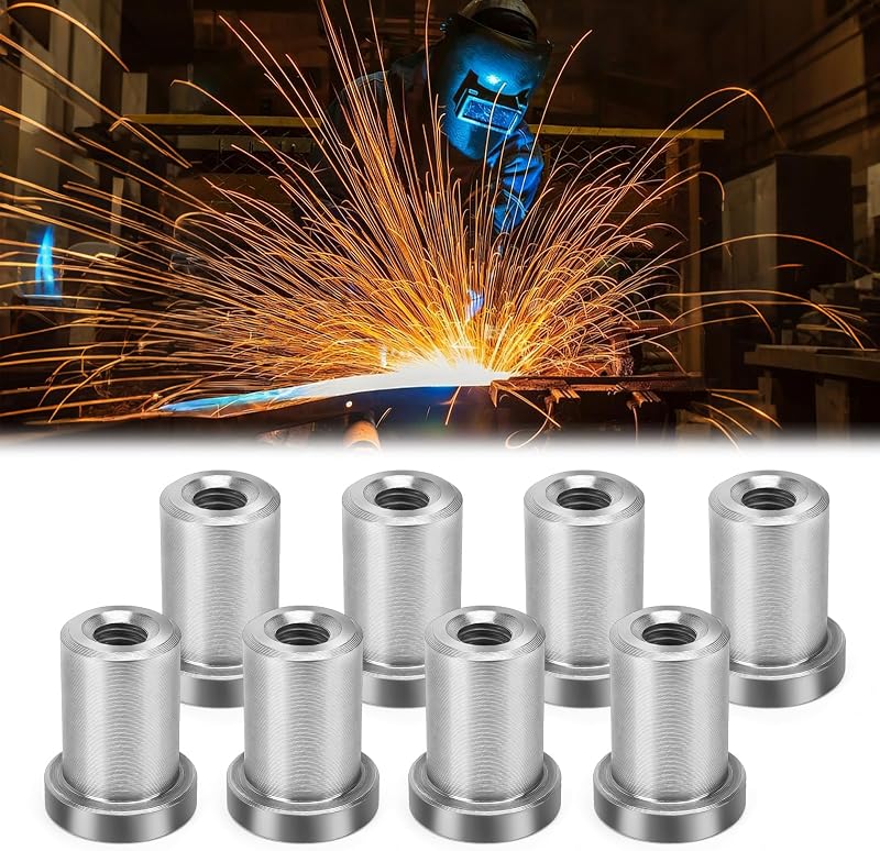 Porcas soldáveis escalonadas Jerbor 3/8"-16 com rosca longa para abas de chassi – 8 unidades