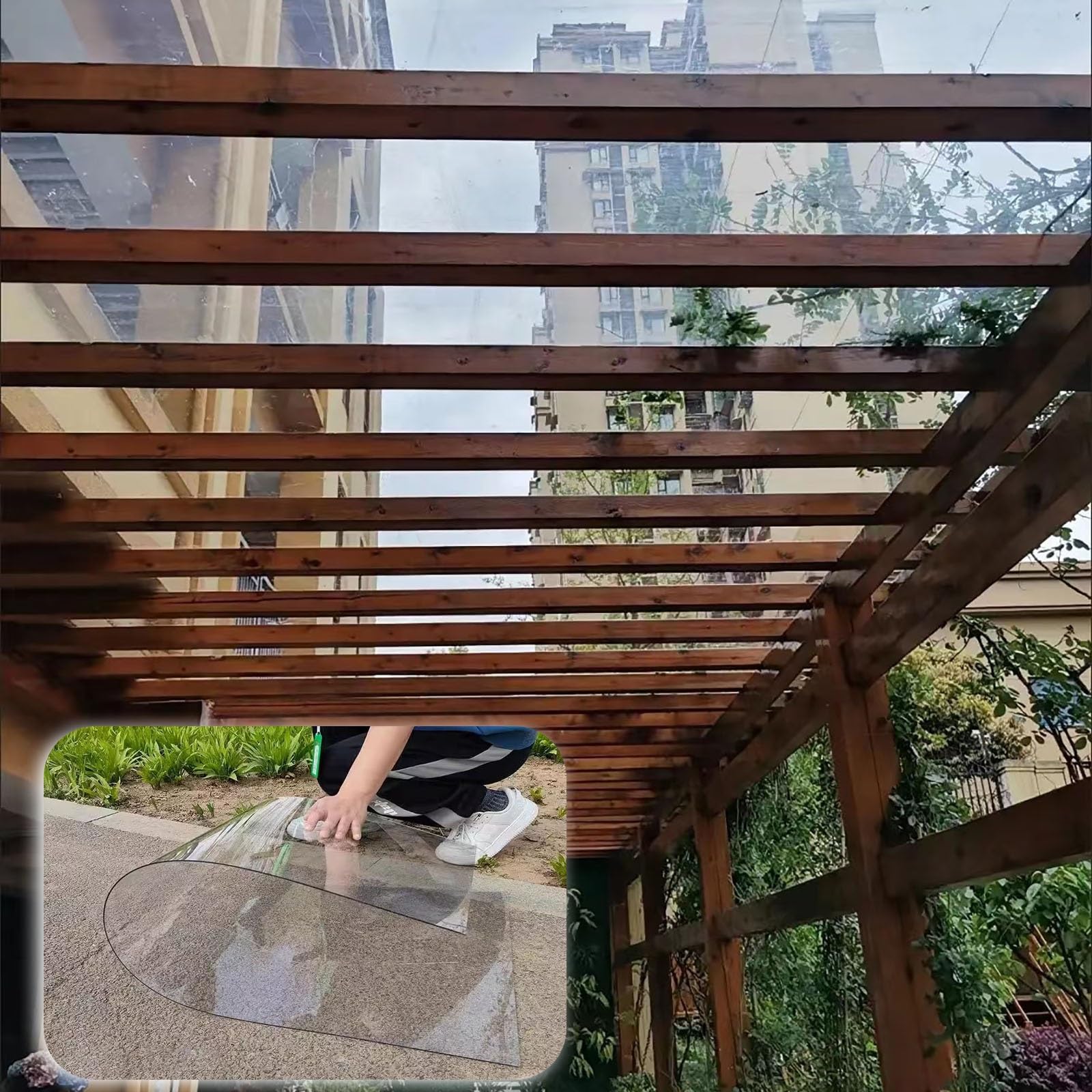 Myxjx Transparente Roofing Sheets, 2Mm Panels For Greenhouse Sheds Roofs Carports(,5.1 X 16.4Ft)