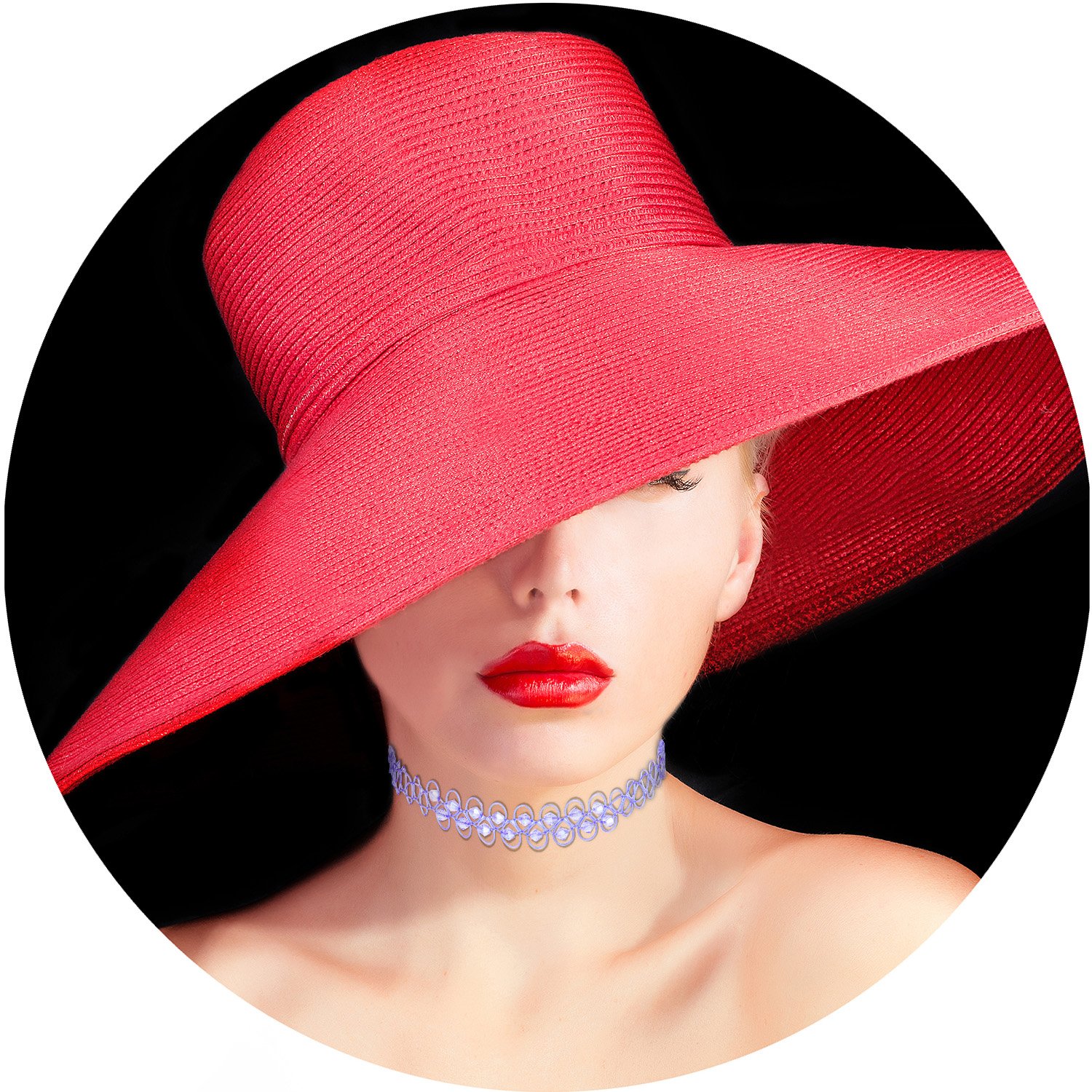 ZWOOS Collana gotica catena 12 pezzi doppia linea tatuaggio all'henné girocollo elastico in PVC, senza pietra, PVC, senza pietra