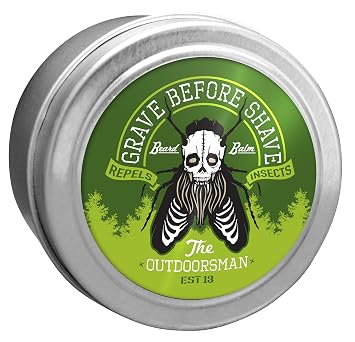 GRAVE BEFORE SHAVE Beard Balm, The Outdoorsman Blend, 2 oz | Tin Container