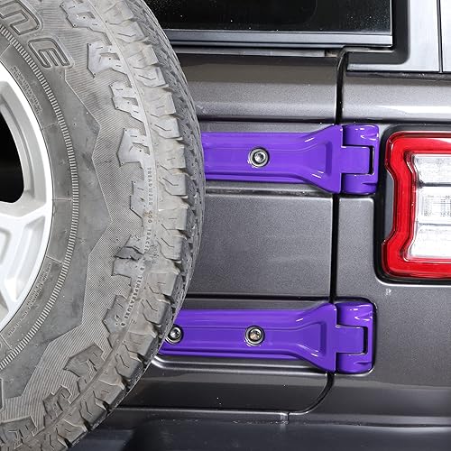 Miniatura 7 de CheroCar Cubierta de bisagra para portón trasero Jeep JL, soporte de neumático de repuesto para puerta trasera, accesorios exteriores para Jeep