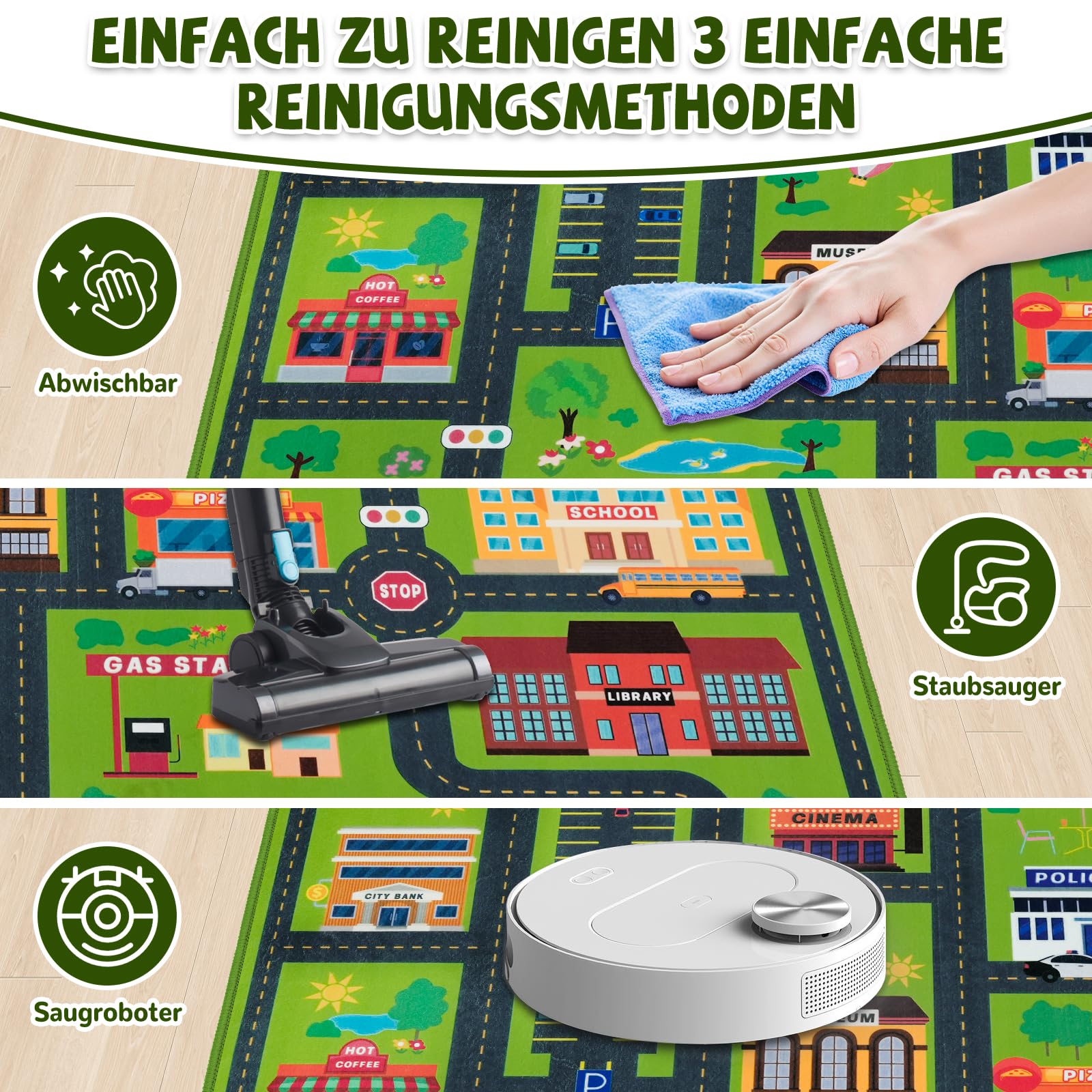 Capslpad Alfombra educativa para niños de 6 pies 6 pulgadas x 5 pies 0 pulgadas, área de juego y aprendizaje para niños