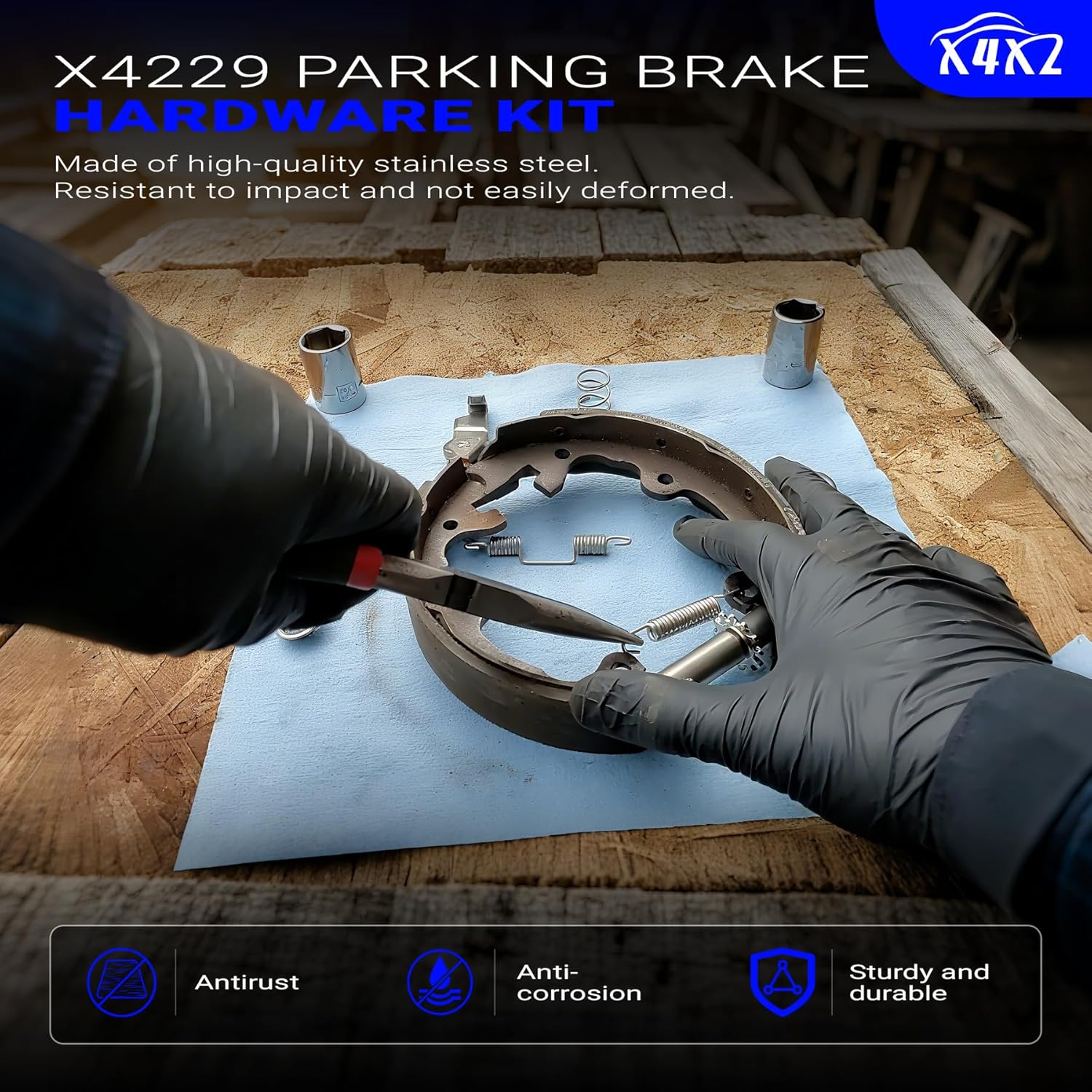 X4229 LH & RH Stainless Steel Parking Brake Hardware Kit For 1965-1982 Chevy Corvette C2 C3 Replace# X4229