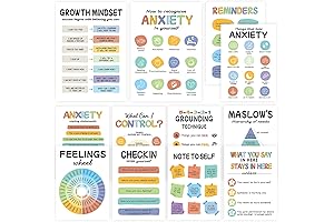 Counseling Office Inspirational Posters (10"x14") - Set of 12 Educational Posters for...