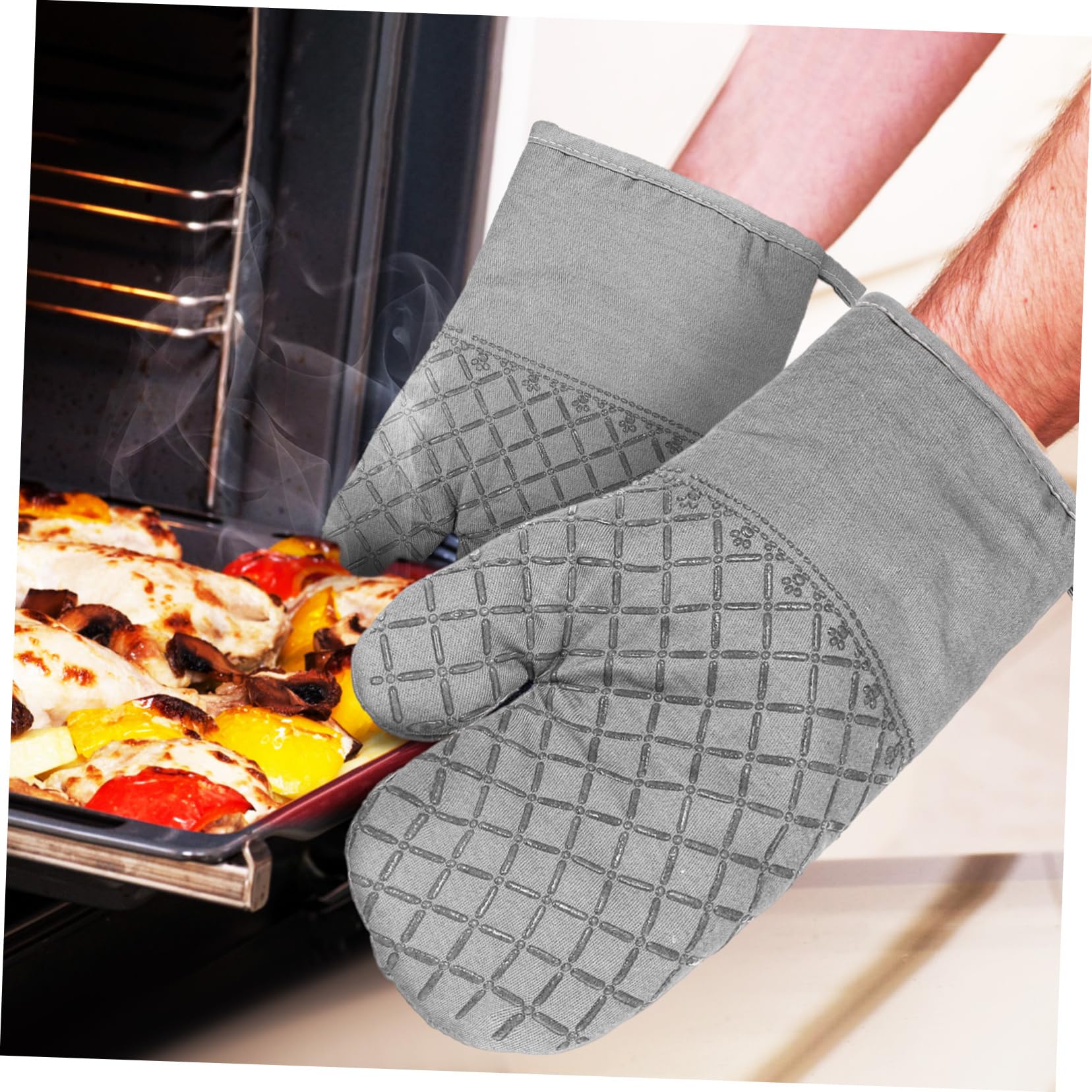 IMIKEYA Guantes para Hornear Agarraderas para Ollas Calientes Protectores de Manos para Hornear Guantes para Parrilla para Horno Microondas Suministros