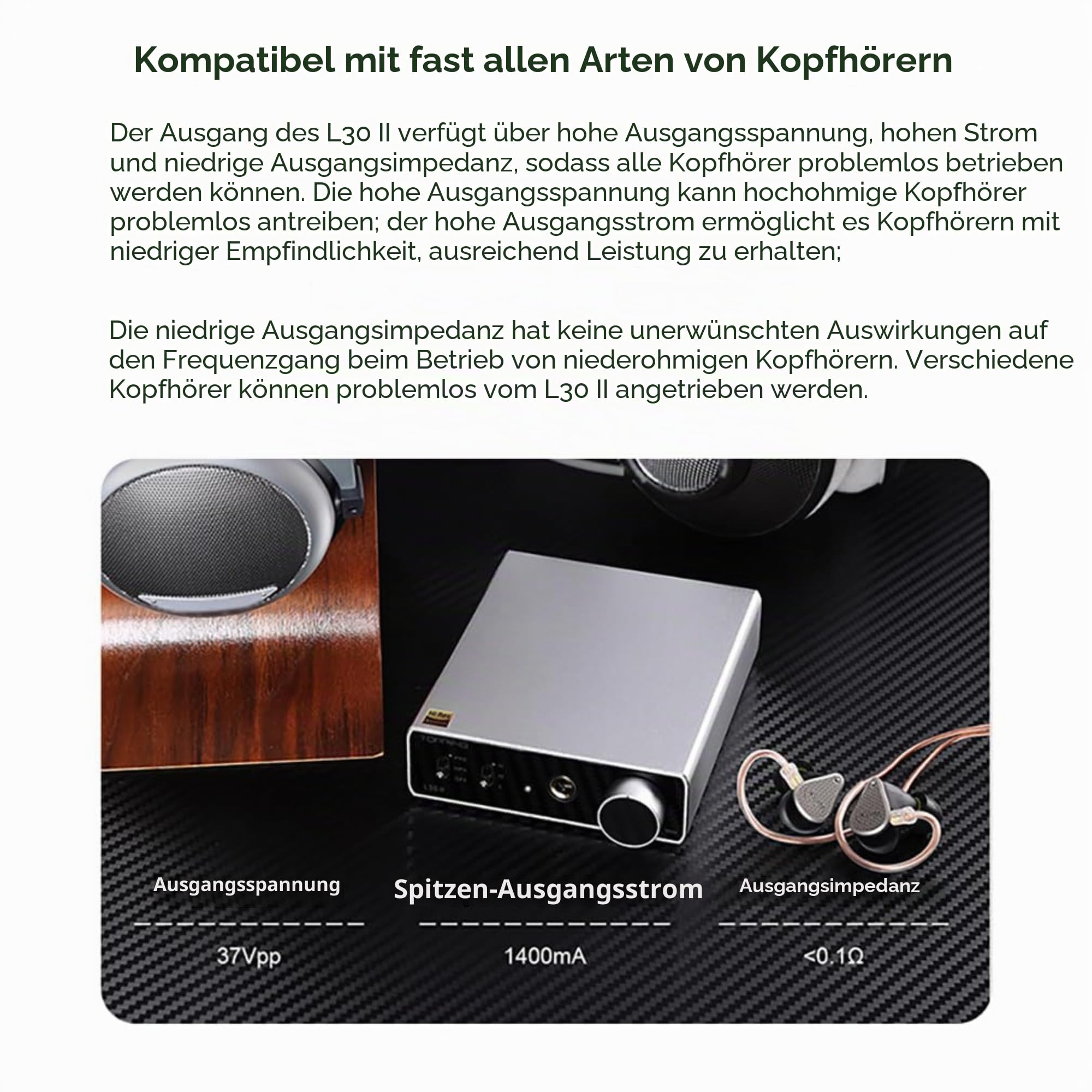 AOSHIDA Topping L30 II NFCA Kopfhörer Verstärker Cinch-Eingang PRE/RCA/HPA-Ausgang 560mWx2 Home Desktop HiFi kopfhörer Vorverstärker (Schwarz)