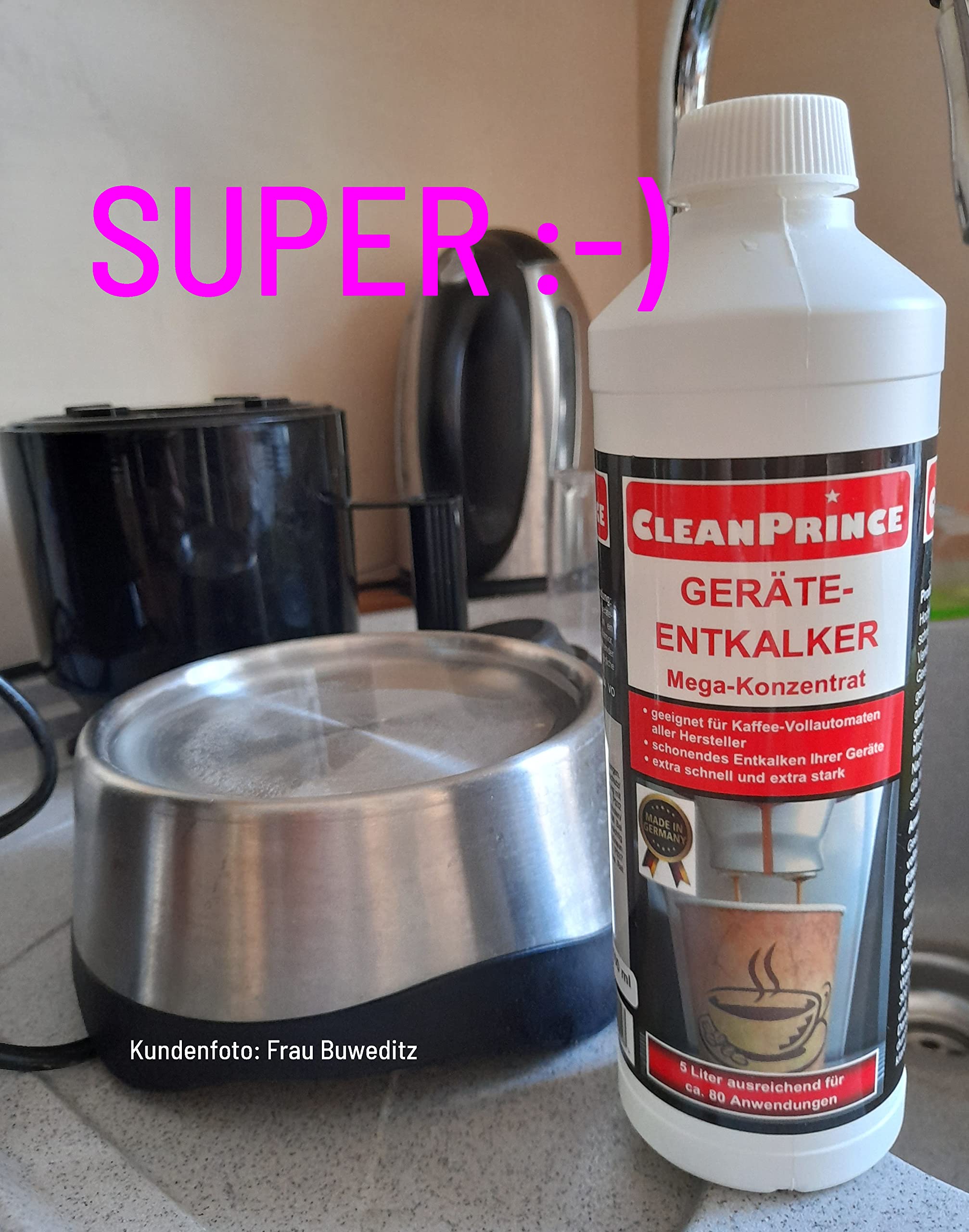 Cleanprince 10 Litro Geräte-entkalker Anticalcare Geraeteentkalker Macchina Del Caffe Espresso Ferro da Stiro Decalcificare Maschinentkalker Cucina Calcare Risolvere Depositi di Infestazione Caffè