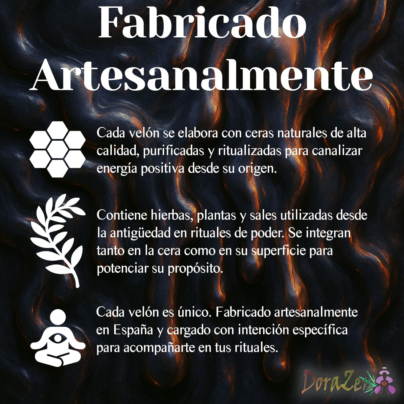 DORAZEN Velón esotérico herbóreo Ánima Sola - Ritual místico para amarrar al ser Amado - Las Velas de Mariano