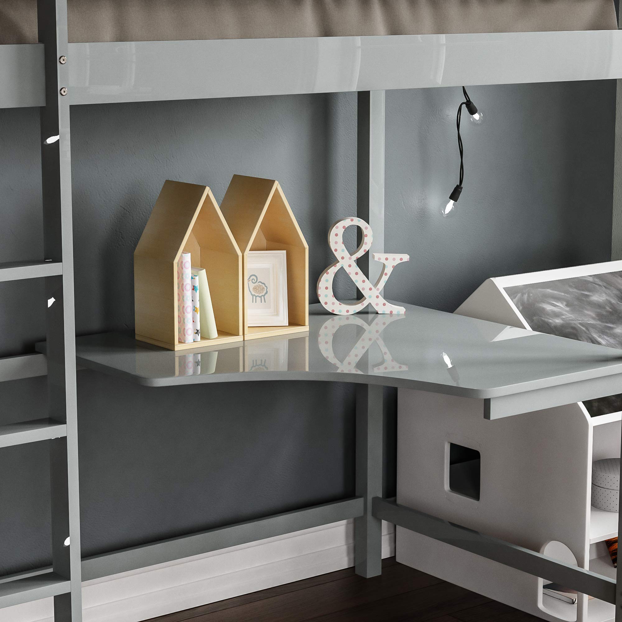 Buy Vida Designs Sydney High Sleeper Bunk Bed, Solid Pine Wood Kids