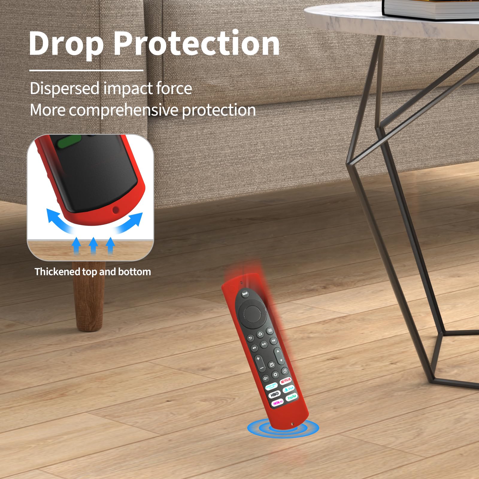Funda de silicona de 6.2 pulgadas compatible con Fire TV Stick 4K Max Toshiba/Insignia Smart TV Remote Voice Remote (incluye Insignia Smart TVs/Toshiba FireTV con 6 botones de acceso directo) (rojo)
