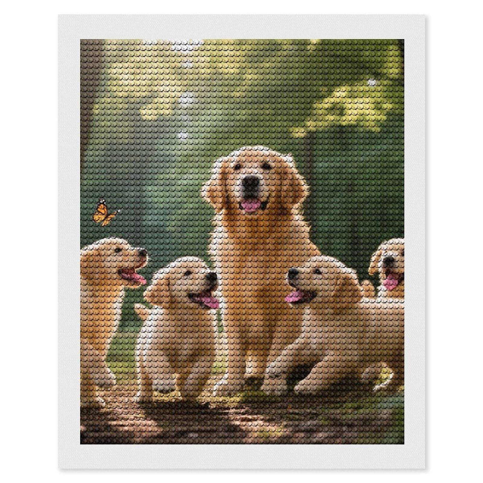 DWVTSLH Dog Diamond Painting Kits for Adults, Personalized Diamond Photo Art Full Drill, DIY 5D Diamond Art Painting Kits for Beginners, Home Wall Decor 16"x20"