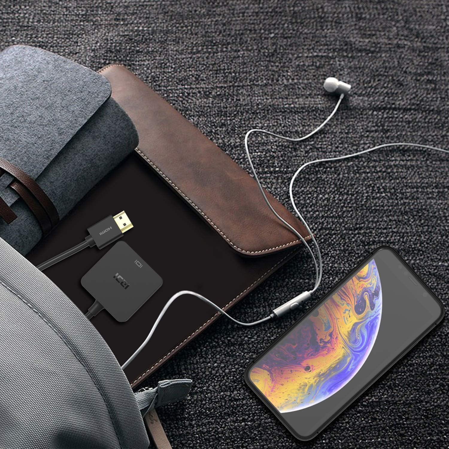 ICZI HDMI to VGA Adapter, HDMI to VGA Adapters, Computer, Desktop, Laptop, PC, Projector, HDTV and More - Black