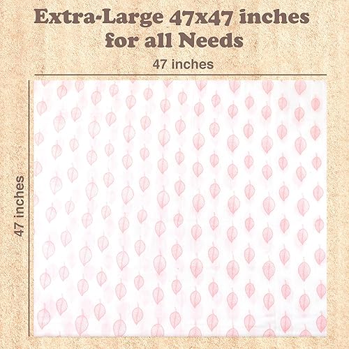 Miniatura 4 de Bublo Baby Mantas envolventes de muselina para bebés, niños y niñas, paquete de 4 mantas transpirables de alta calidad 100% algodón para recibir