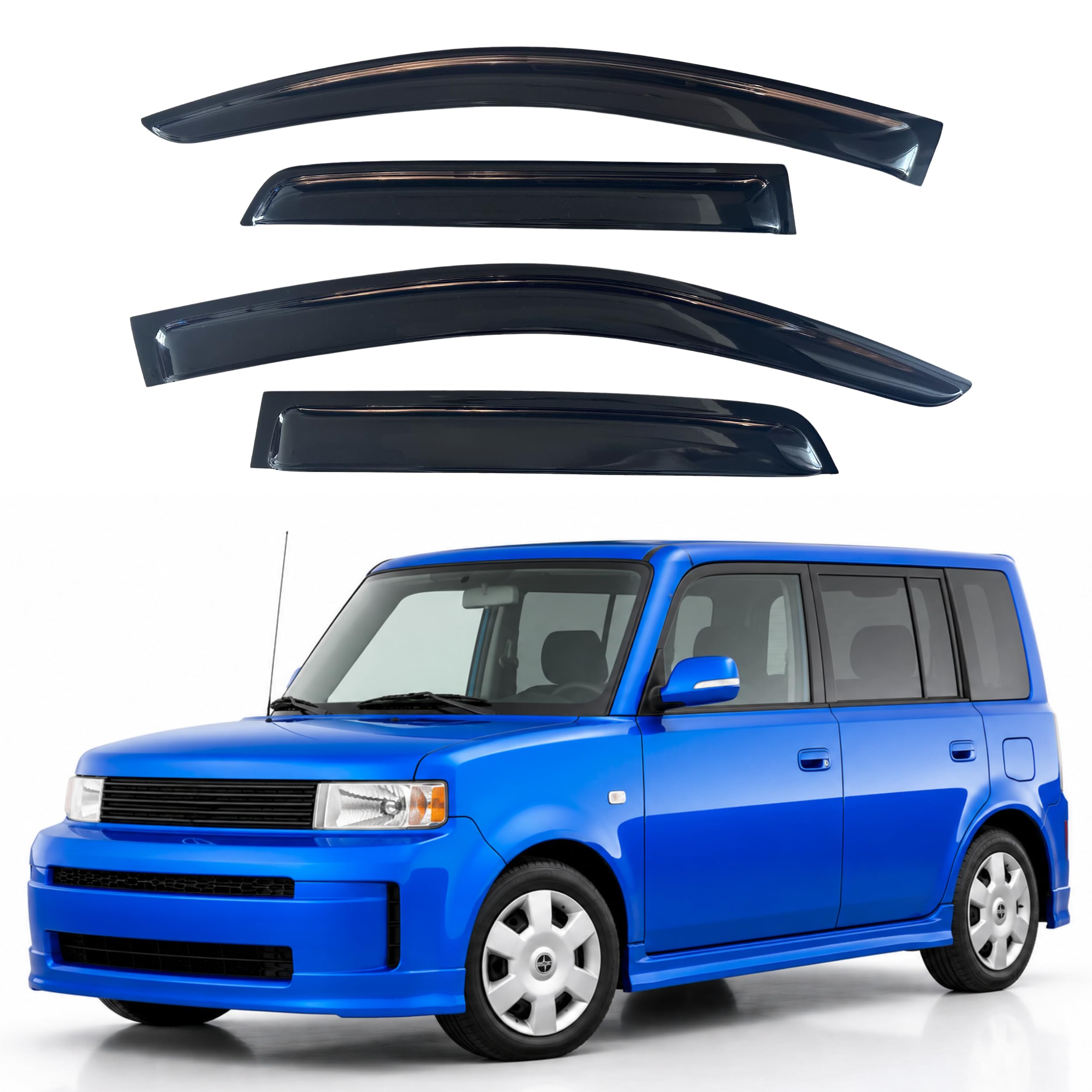 IG Window Visors Fit for 2008-2015 Scion xB, Out-Channel Rain Guards Vent Wind Deflectors 4PC, Car Accessories for 08-15 Scion xB