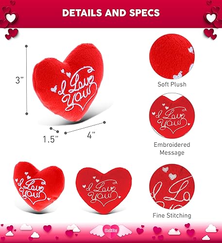 Miniatura 3 de DolliBu I Love You - Peluche de corazón rojo, juguete de peluche de corazón, acento especial de cojín de corazón para aniversario, día de San