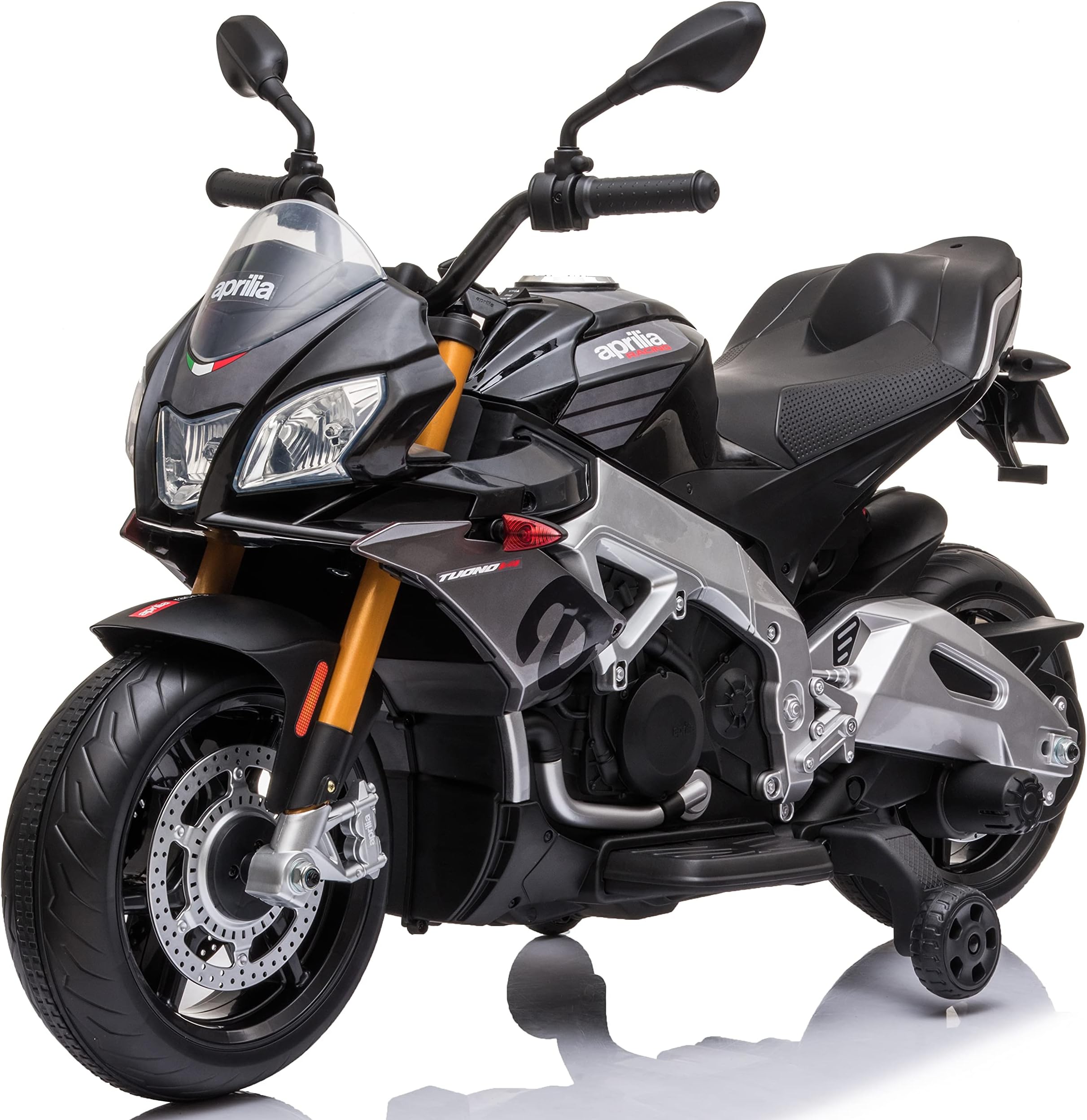 Epic Play Kids Toy Licensed Aprilia Tuono 1100 V4 EVA Tires 12v Battery Electric ride on Motor Bike - Grey
