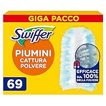 Swiffer Duster Piumini Cattura Polvere, 69 Piumini, Cattura e Intrappola Polvere e Sporco, Raggiunge I Punti più Difficili della Casa, Giga Formato