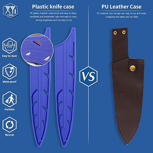 Vista 81 de XYJ Juego de 2 fundas de cuchillo de seguridad para cuchillos, protector de borde, funda universal para cuchillos, chef, cuchillo de cerámica