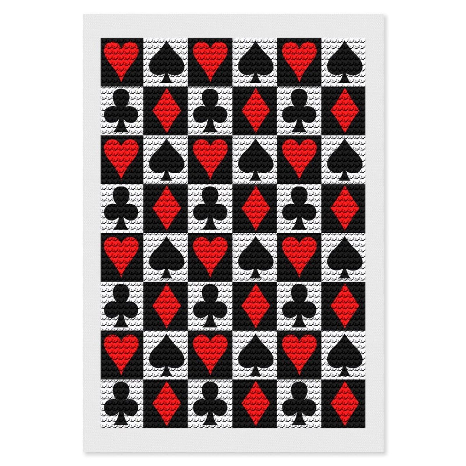 Nclqvjxzkhw Style Poker Diamond Art Painting For Adult Round Diamonds Pictures Arts Crafts Home Wall Decor 8"X12"